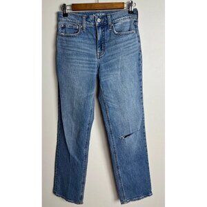 J.Crew 90s Classic Straight Jeans Size 24 Distressed Blue Denim BP483 Women’s